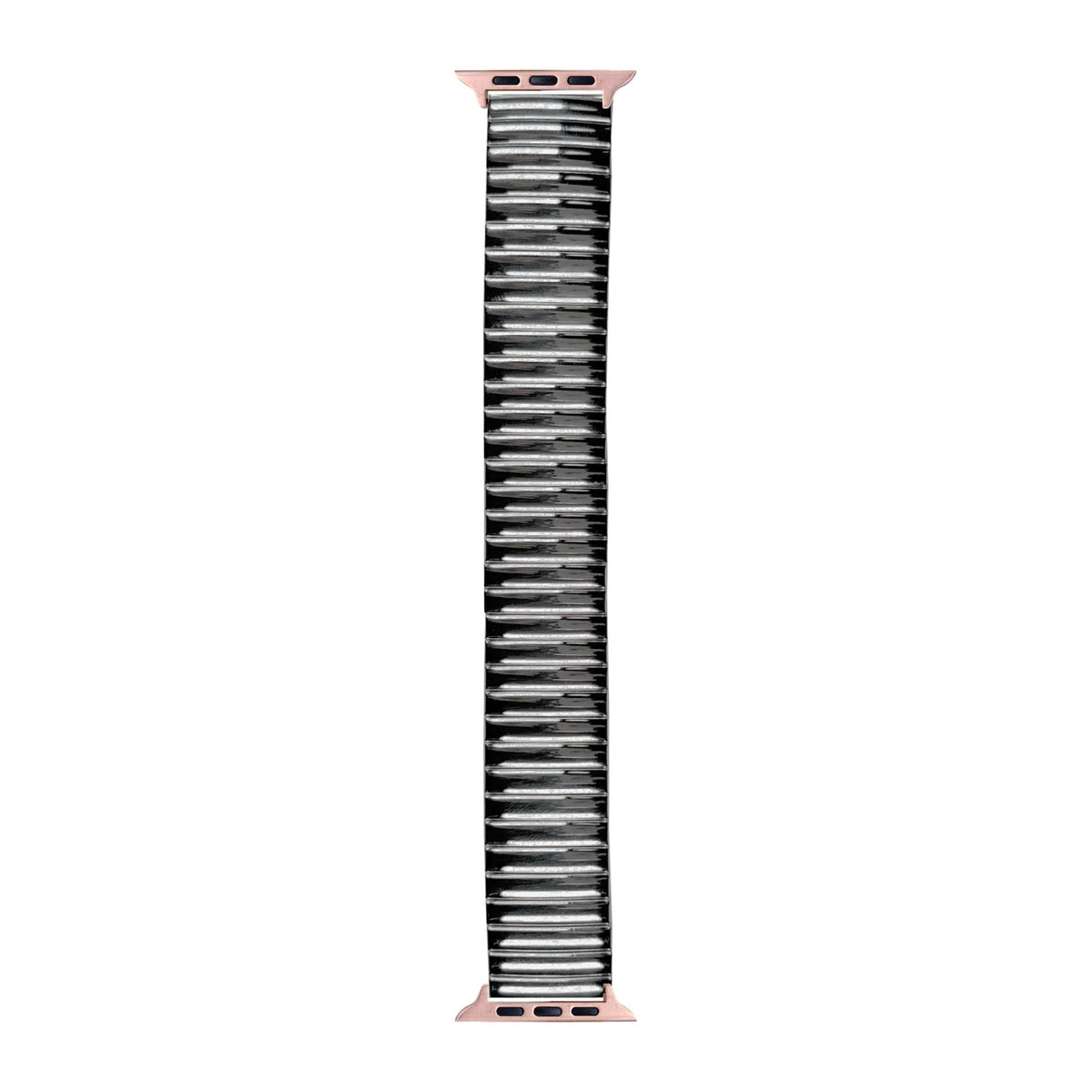 [Apple Watch] Stretch Elastic Steel Bracelet - Silver with Rose Gold Apple Watch connecters
