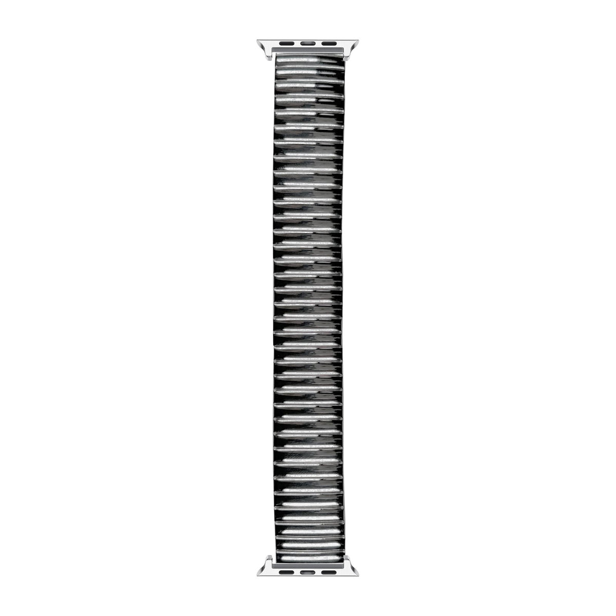 [Apple Watch] Stretch Elastic Steel Bracelet - Silver with Silver Apple Watch connecters