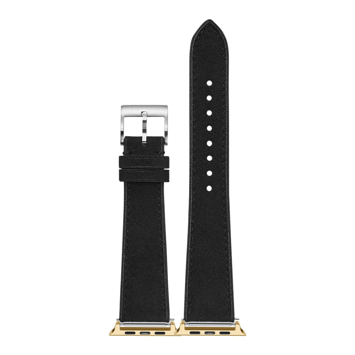 [Apple Watch] Alcantara Leather - Black with Gold Apple Watch connecters