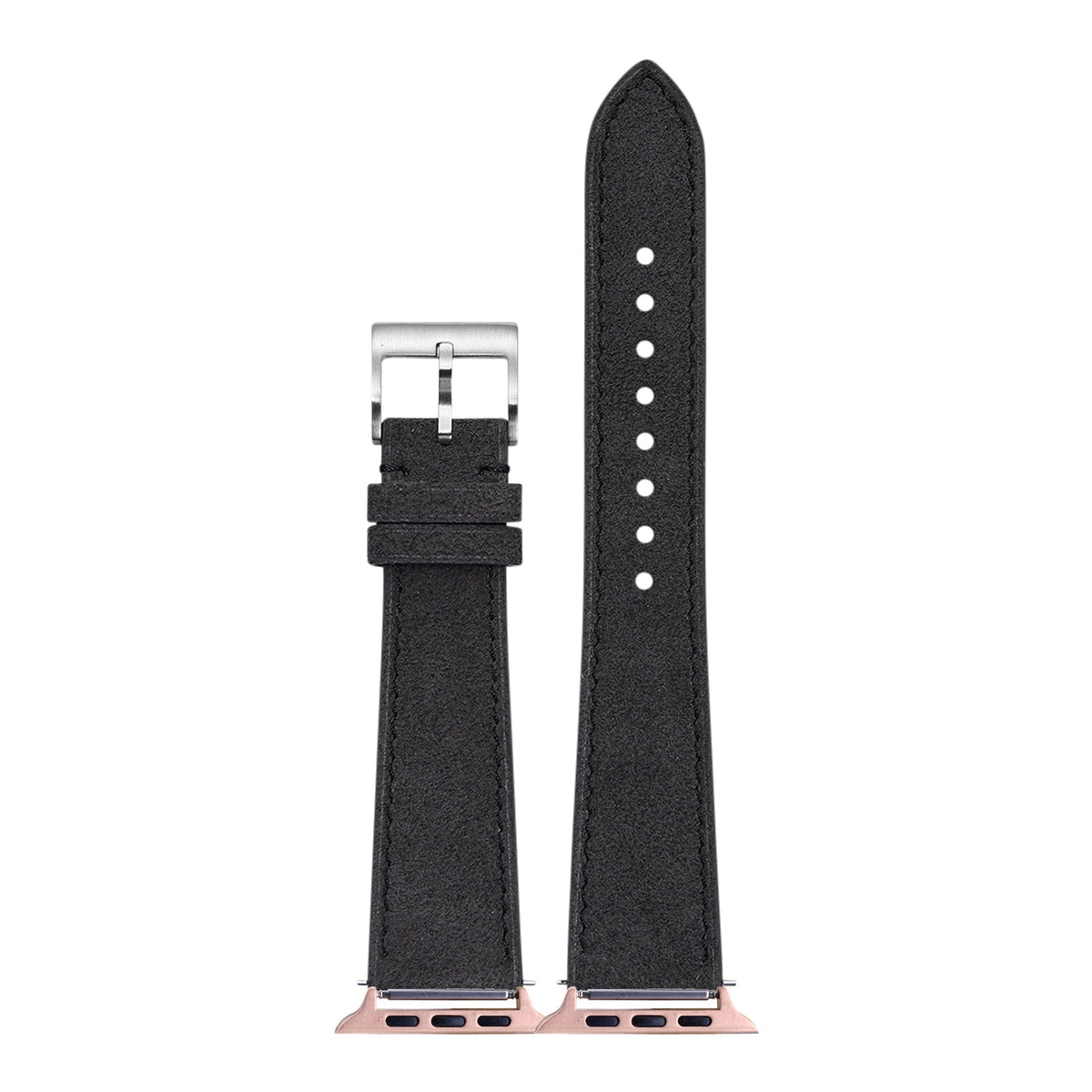 [Apple Watch] Alcantara Leather - Dark Grey with Rose Gold Apple Watch connecters