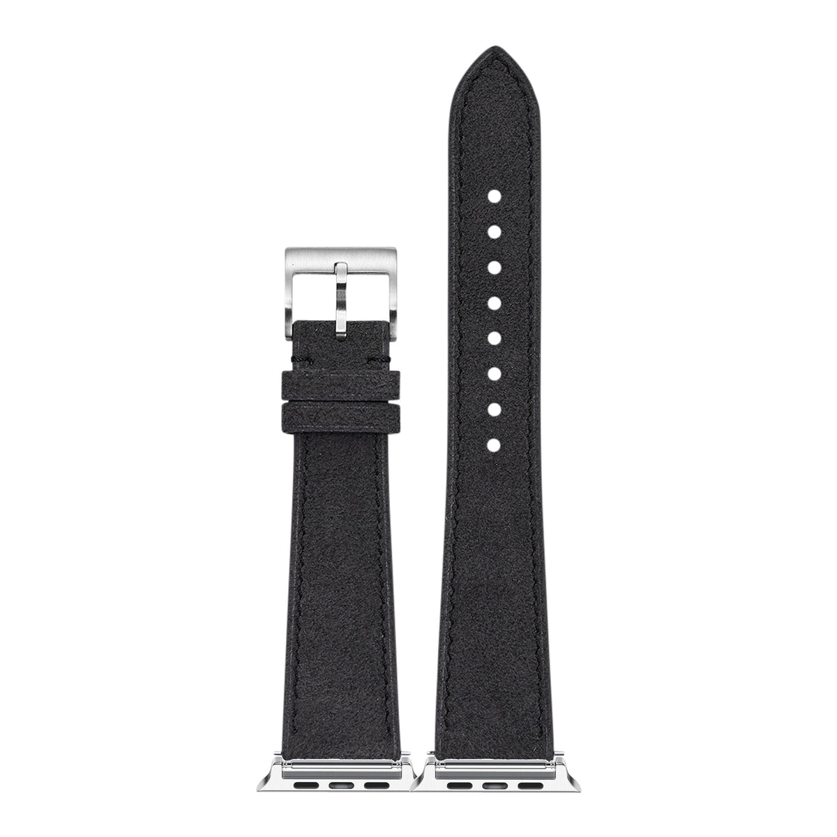 [Apple Watch] Alcantara Leather - Dark Grey with Silver Apple Watch connecters