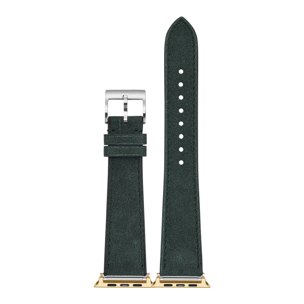 [Apple Watch] Alcantara Leather - Forest Green with Gold Apple Watch connecters