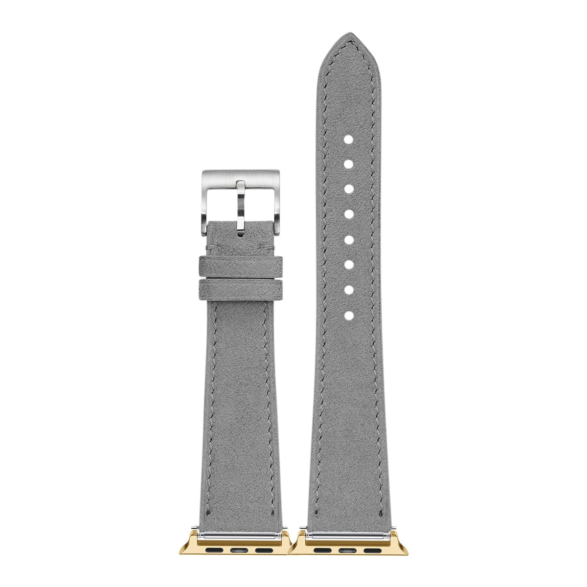 [Apple Watch] Alcantara Leather - Grey with Gold Apple Watch connecters