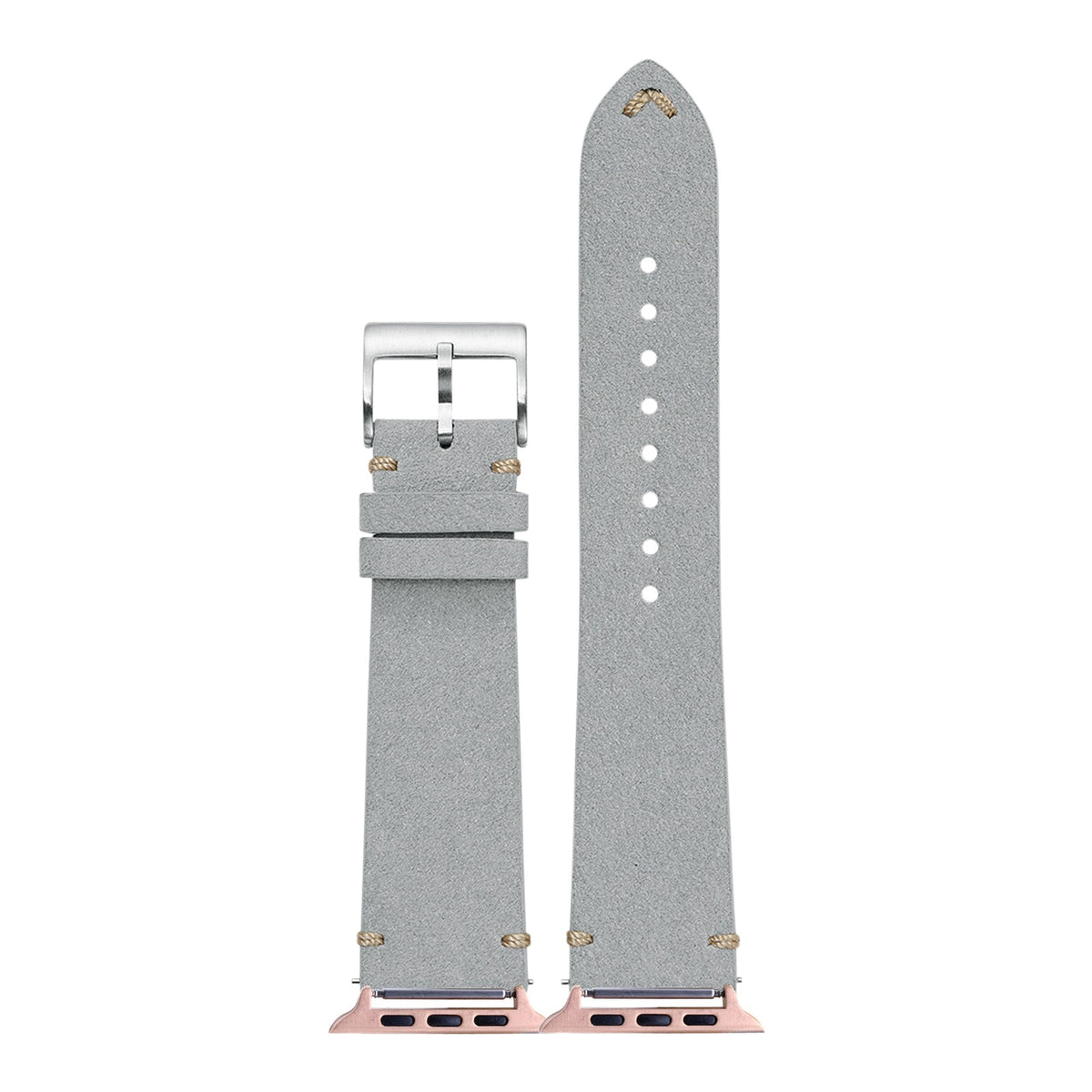 [Apple Watch] Alcantara Leather - Vintage - Grey with Rose Gold Apple Watch connecters