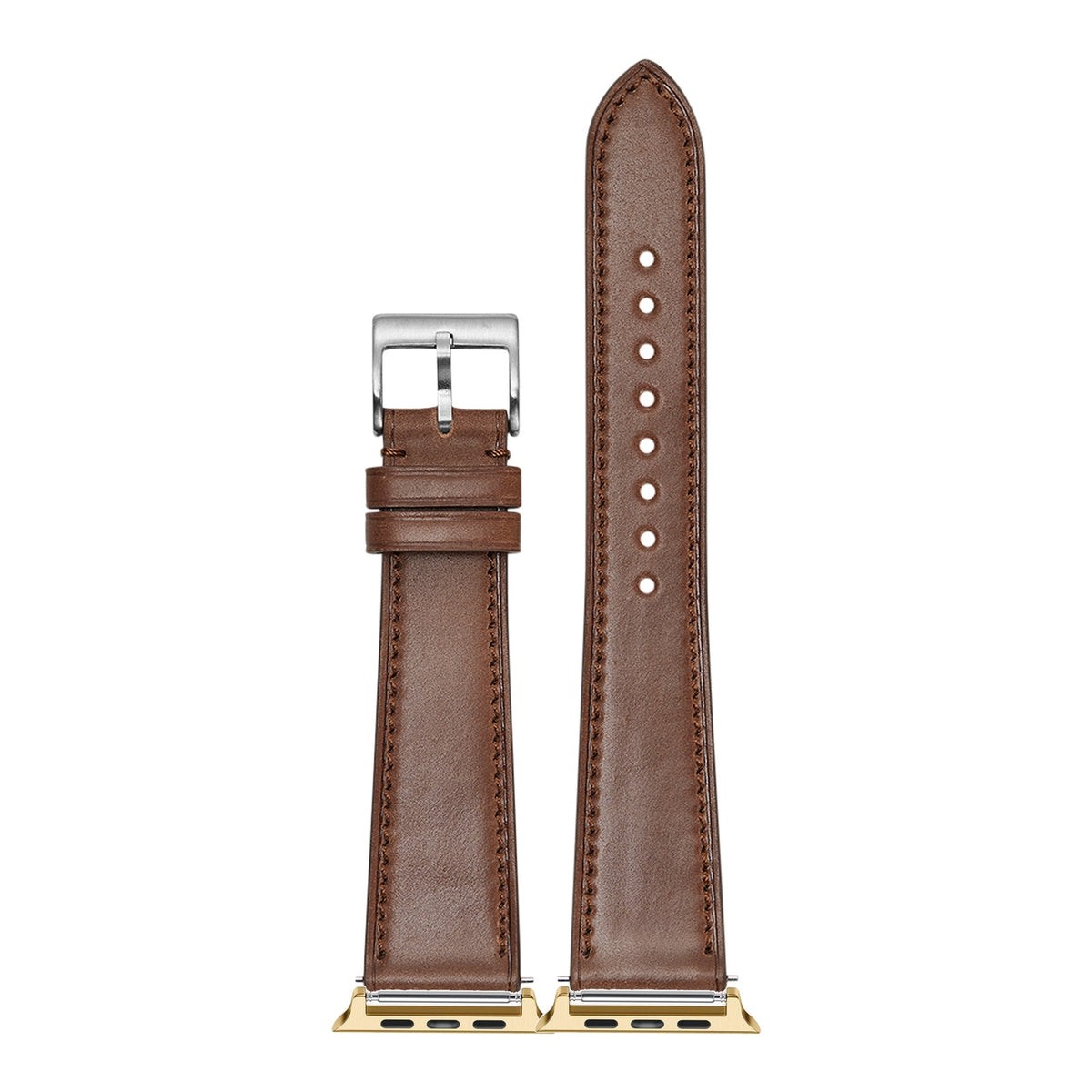 [Apple Watch] Horween Shell Cordovan - Bourbon with Gold Apple Watch connecters