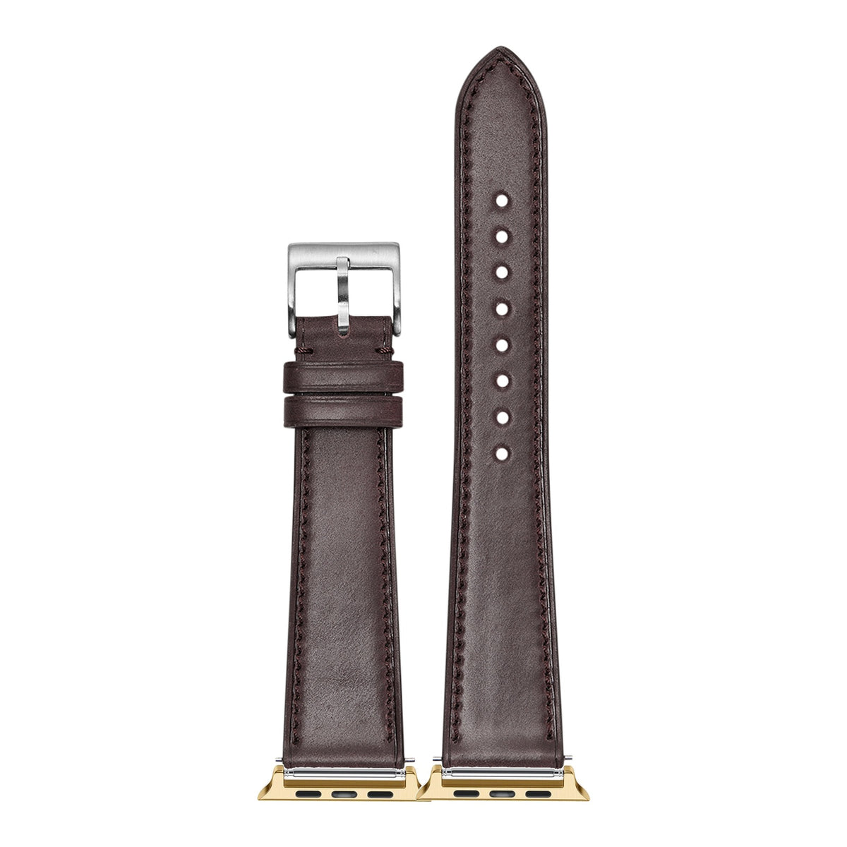 [Apple Watch] Horween Shell Cordovan - Brandy with Gold Apple Watch connecters