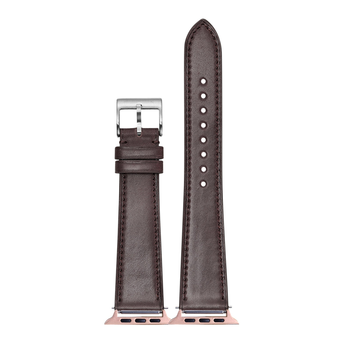 [Apple Watch] Horween Shell Cordovan - Brandy with Rose Gold Apple Watch connecters