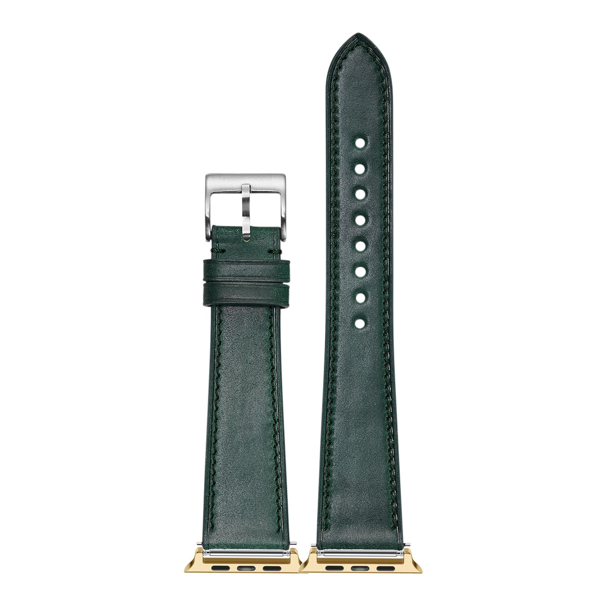 [Apple Watch] Horween Shell Cordovan - Green with Gold Apple Watch connecters