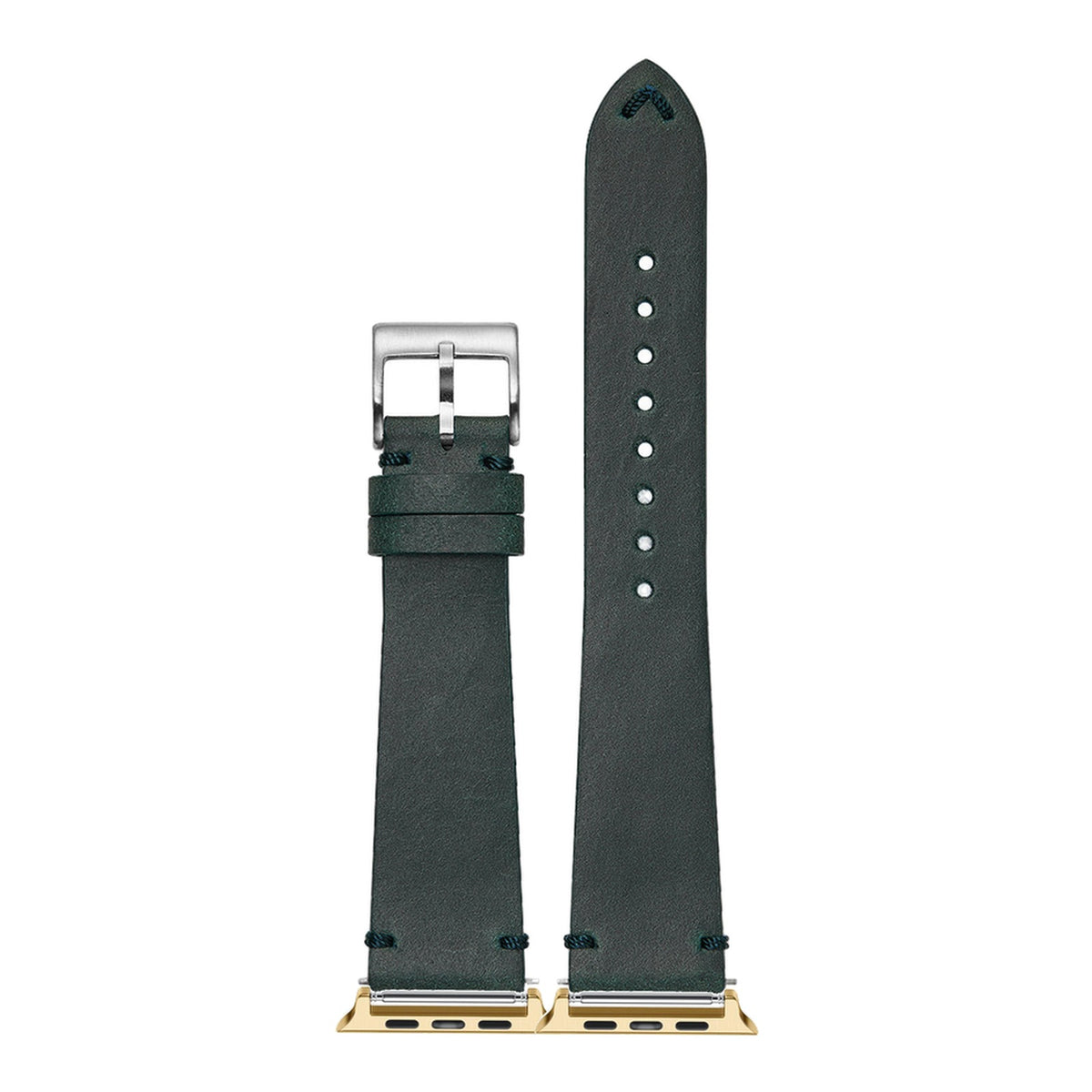 [Apple Watch] Vintage Crazy Horse Leather - Blue/Green with Gold Apple Watch connecters