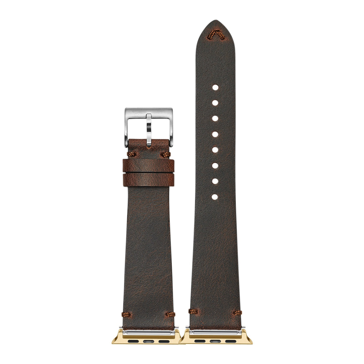[Apple Watch] Vintage Crazy Horse Leather - Red with Gold Apple Watch connecters