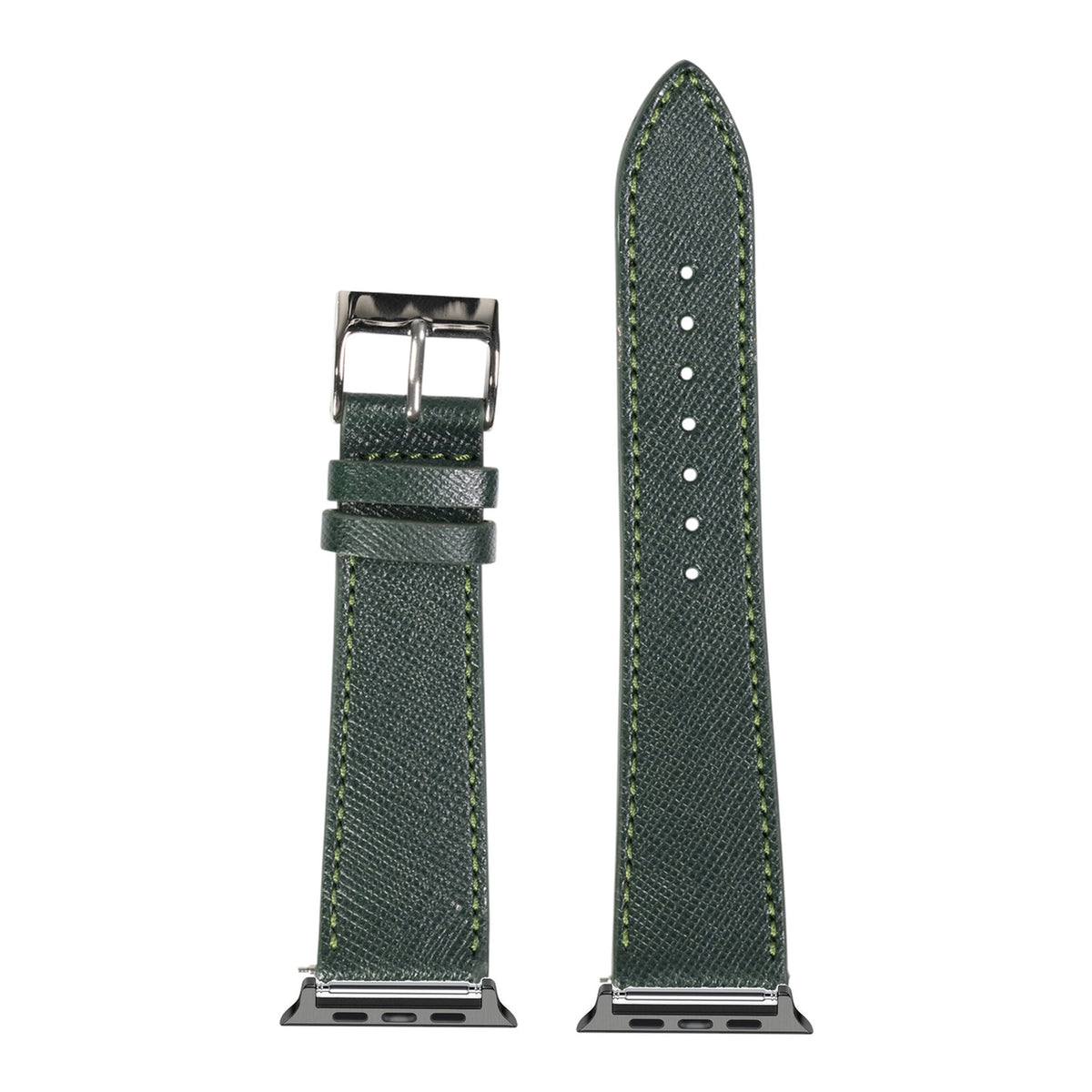 [Apple Watch] Saffiano Leather - Forest Green with Black Apple Watch connecters