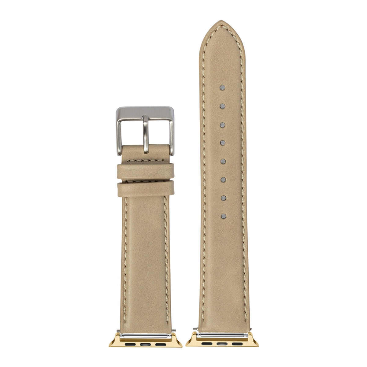 [Apple Watch] Padded Leather - Cream with Gold Apple Watch connecters