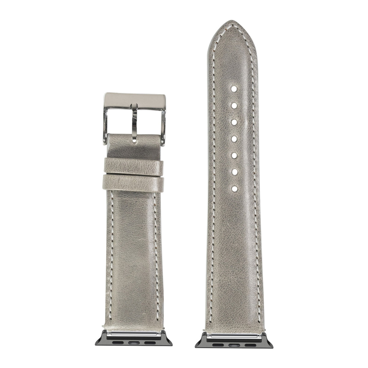 [Apple Watch] Padded Leather - Grey with Black Apple Watch connecters