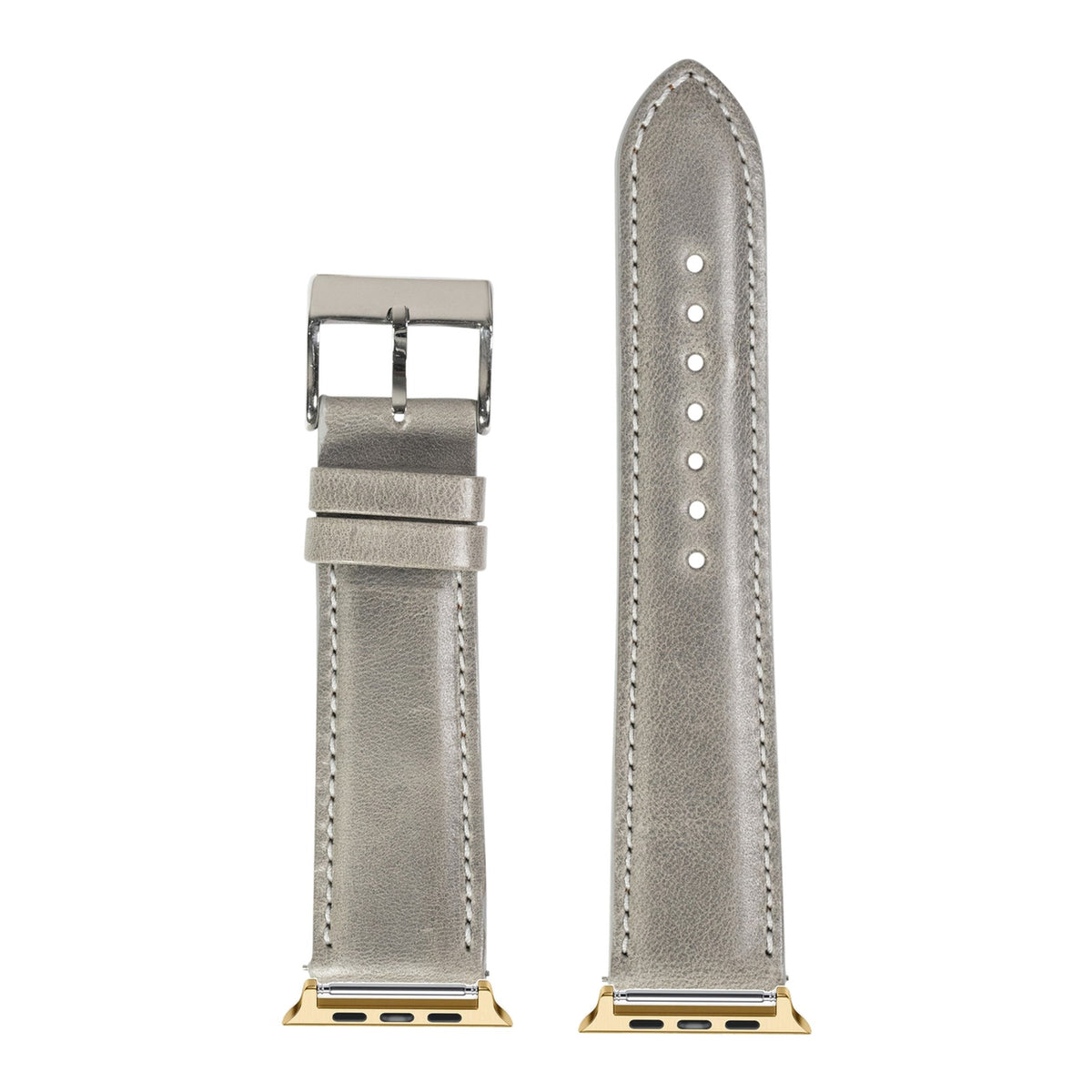 [Apple Watch] Padded Leather - Grey with Gold Apple Watch connecters