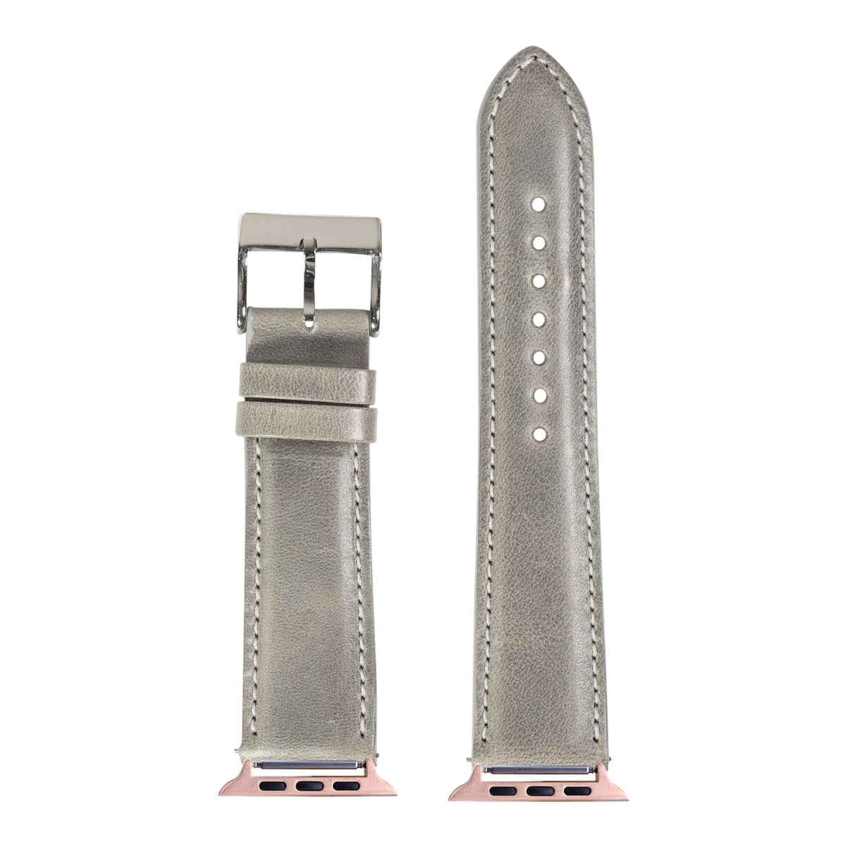 [Apple Watch] Padded Leather - Grey with Rose Gold Apple Watch connecters