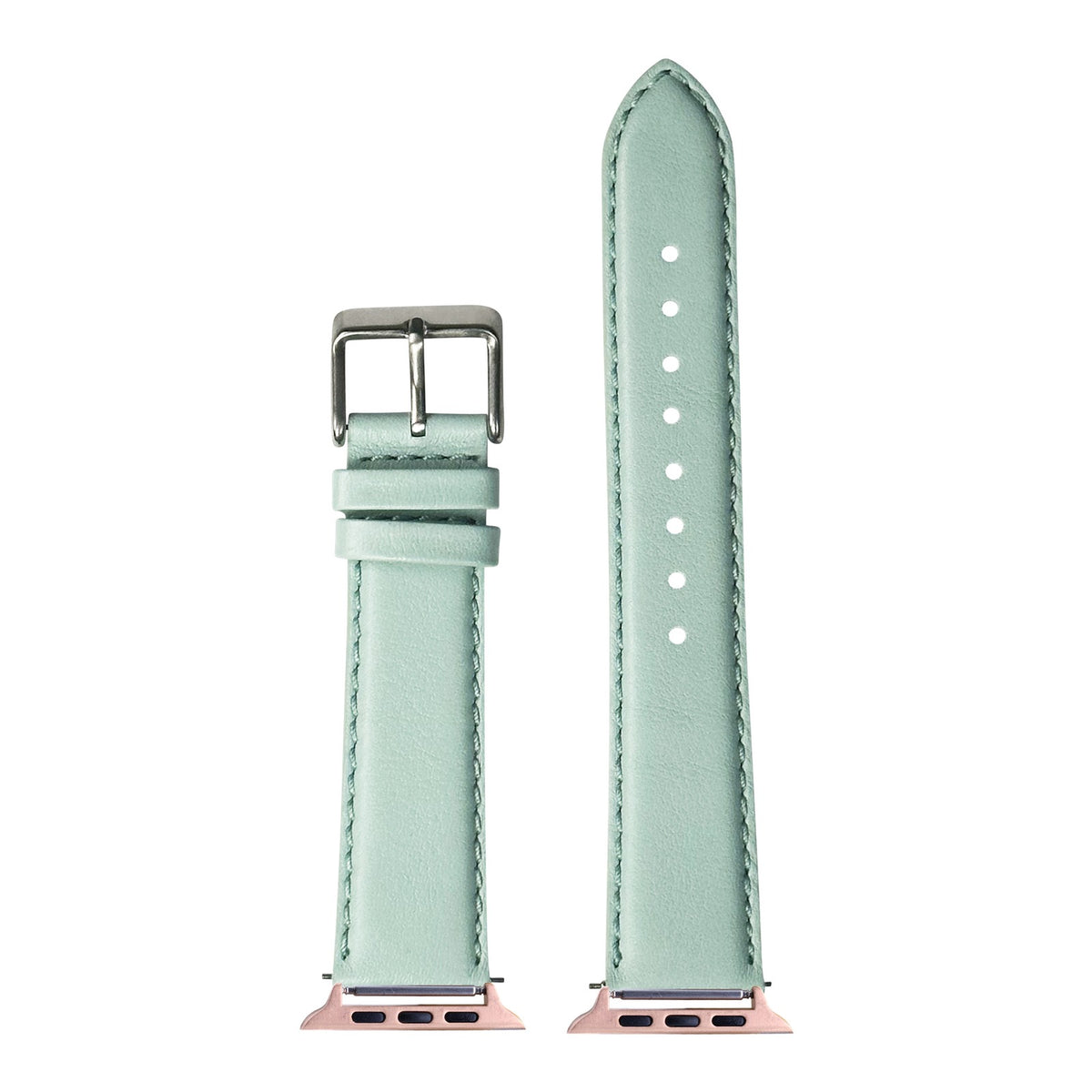[Apple Watch] Padded Leather - Light Tiffany Blue with Rose Gold Apple Watch connecters