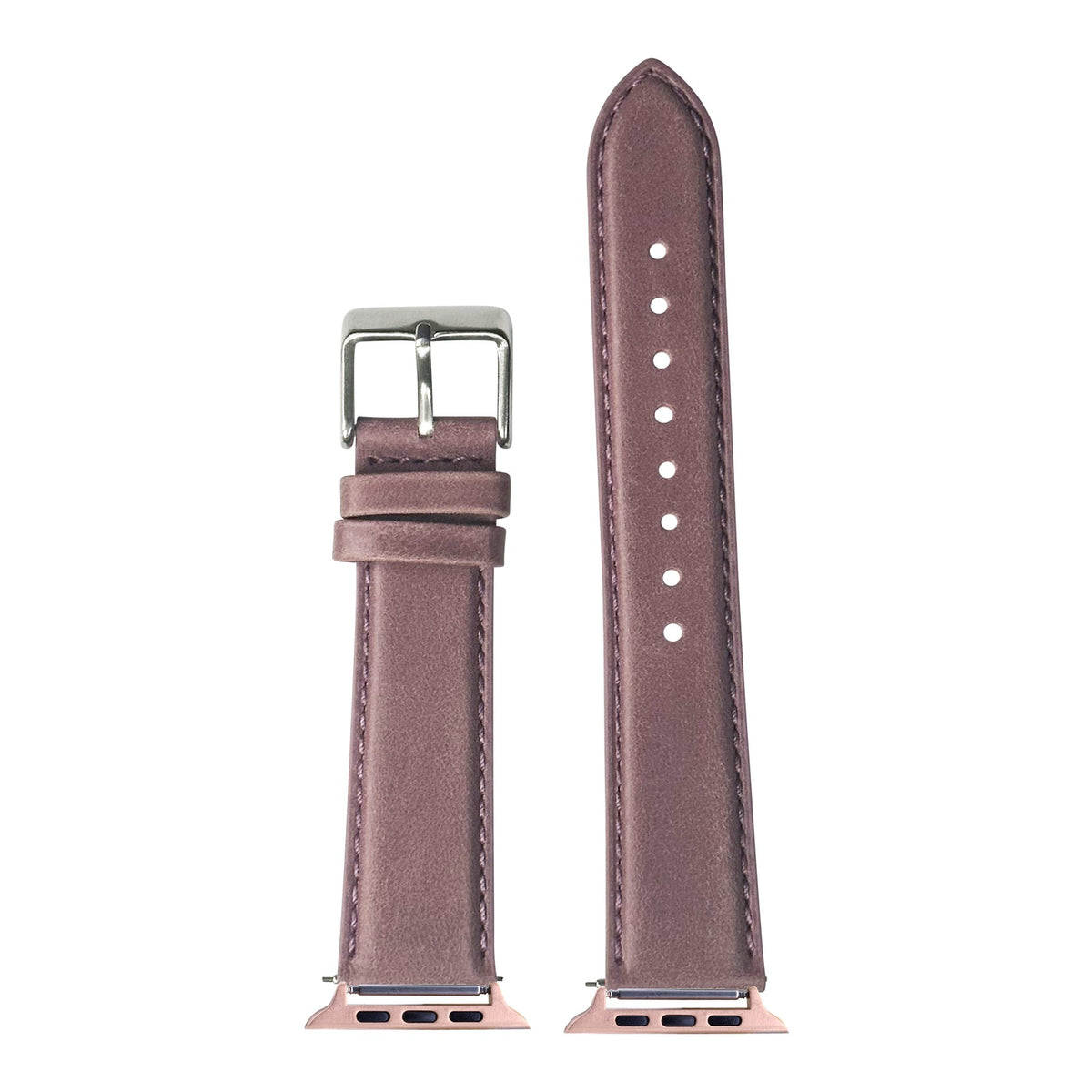 [Apple Watch] Padded Leather - Mauve with Rose Gold Apple Watch connecters