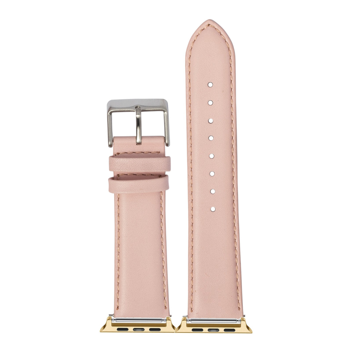 [Apple Watch] Padded Leather - Pink with Gold Apple Watch connecters