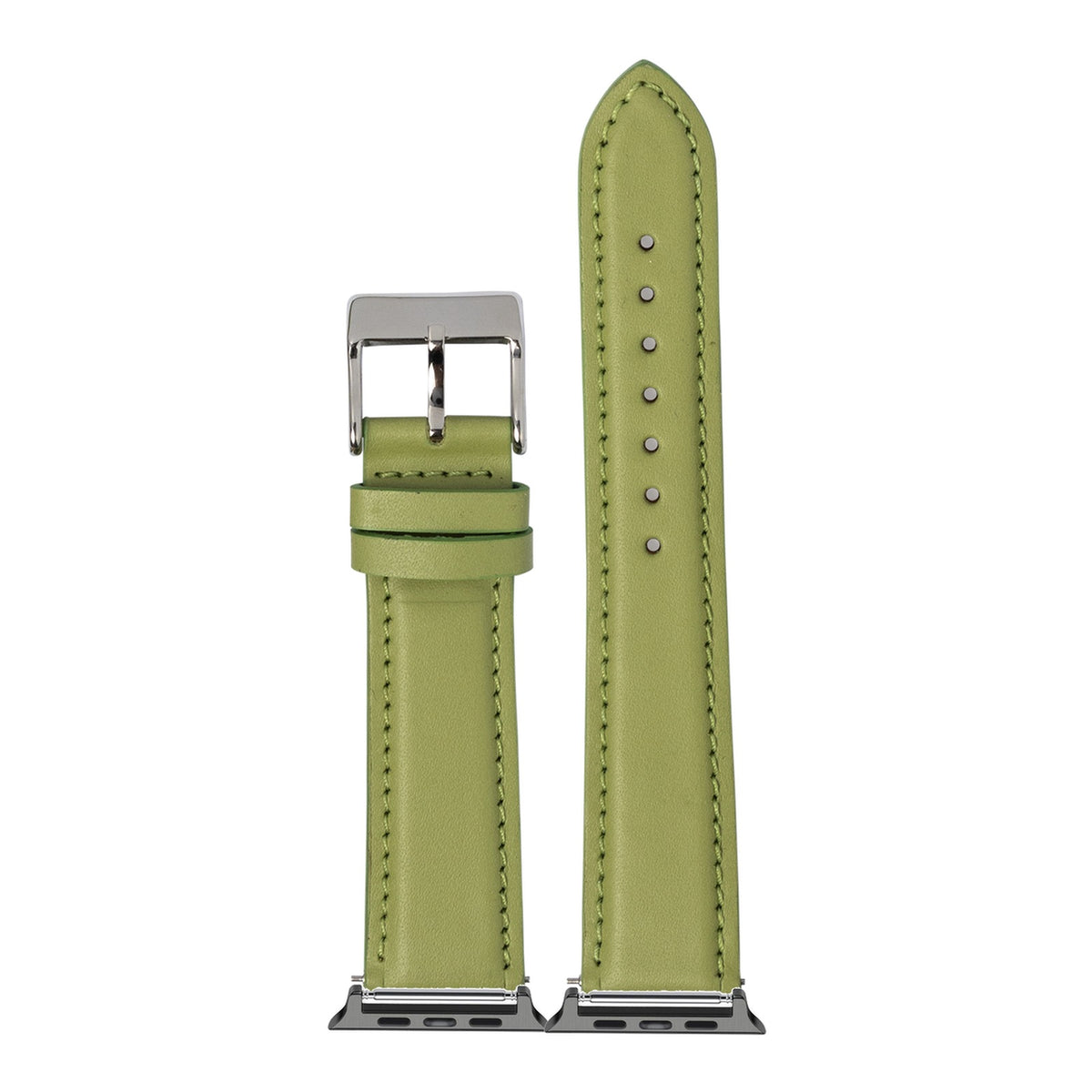 [Apple Watch] Padded Leather - Pistachio Green with Black Apple Watch connecters