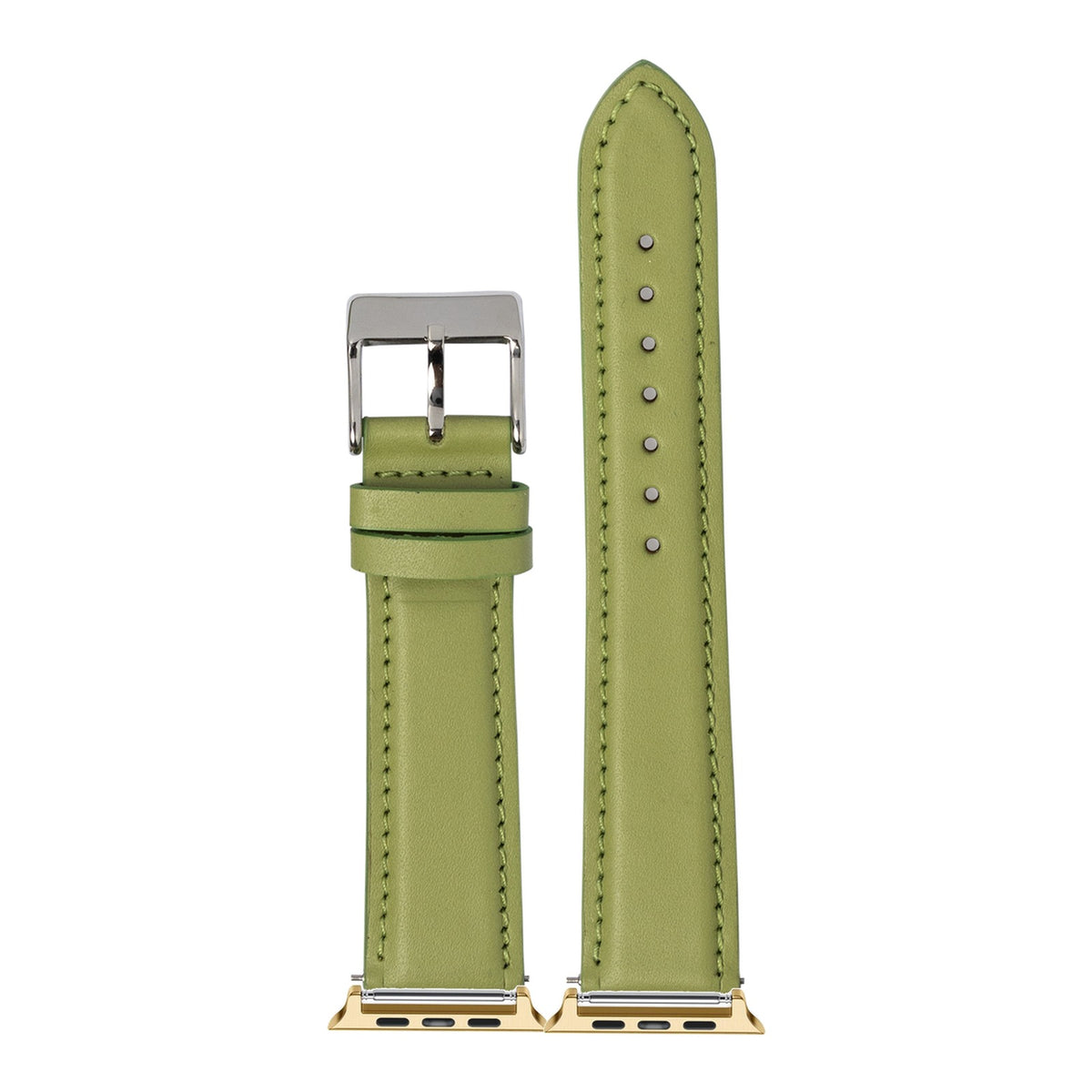 [Apple Watch] Padded Leather - Pistachio Green with Gold Apple Watch connecters