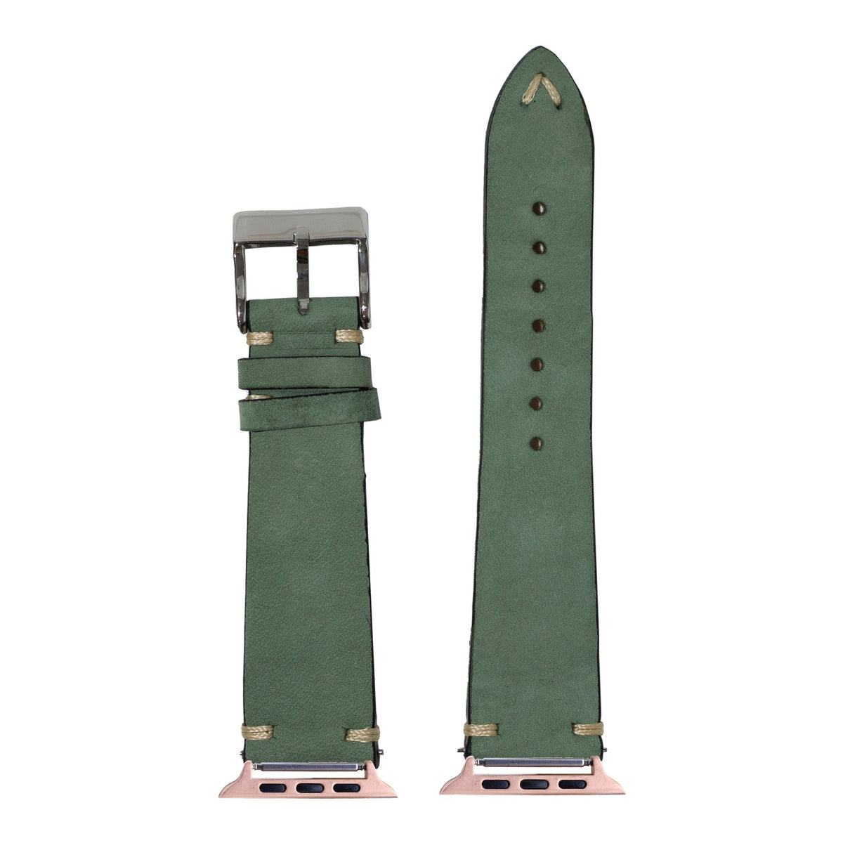 [Apple Watch] Vintage Knotted - Nubuck Leather - Mint Green with Rose Gold Apple Watch connecters