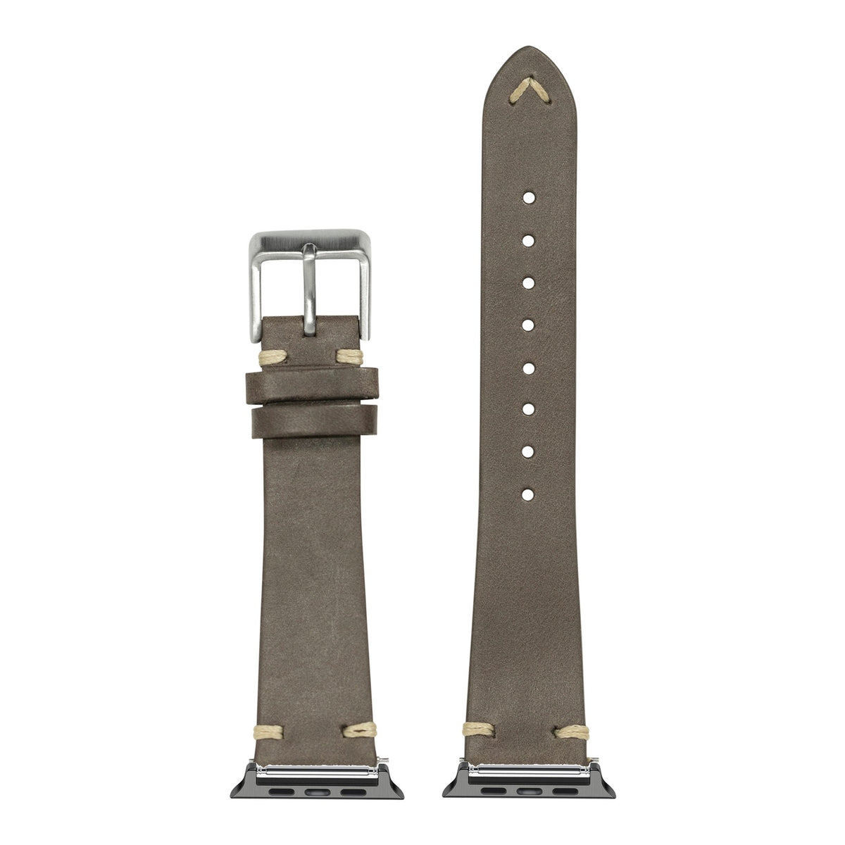 [Apple Watch] Vintage Knotted Leather - Dark Brown with Black Apple Watch connecters