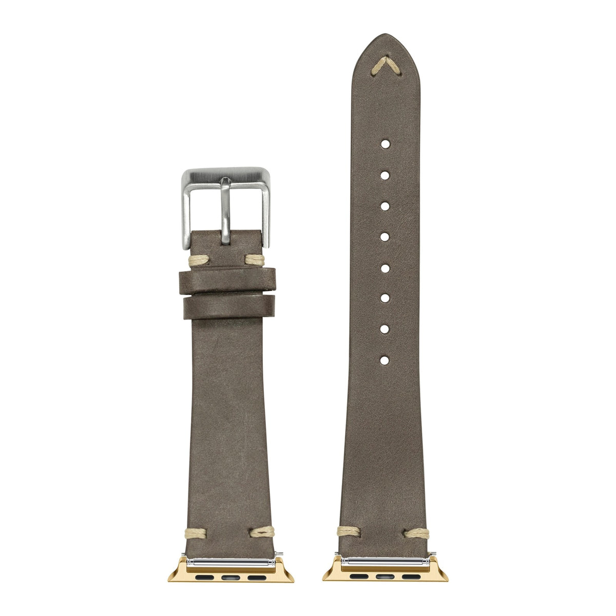 [Apple Watch] Vintage Knotted Leather - Dark Brown with Gold Apple Watch connecters