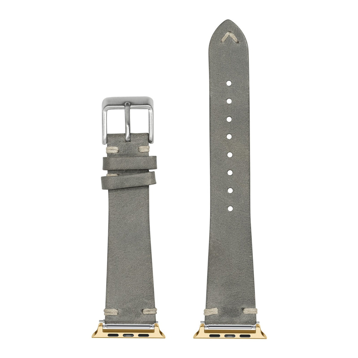 [Apple Watch] Vintage Knotted Leather - Grey with Gold Apple Watch connecters