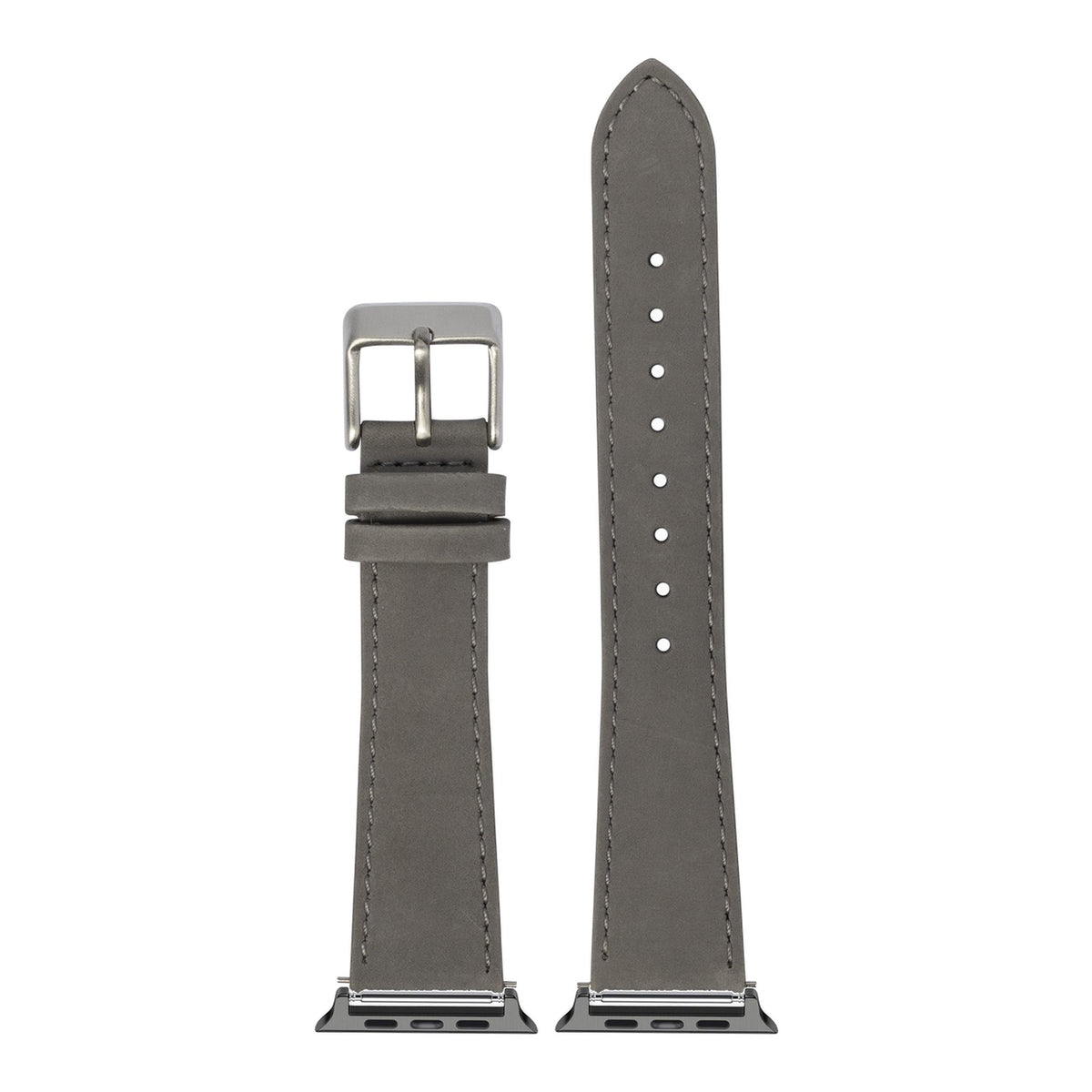 [Apple Watch] Nubuck Leather - Grey with Black Apple Watch connecters