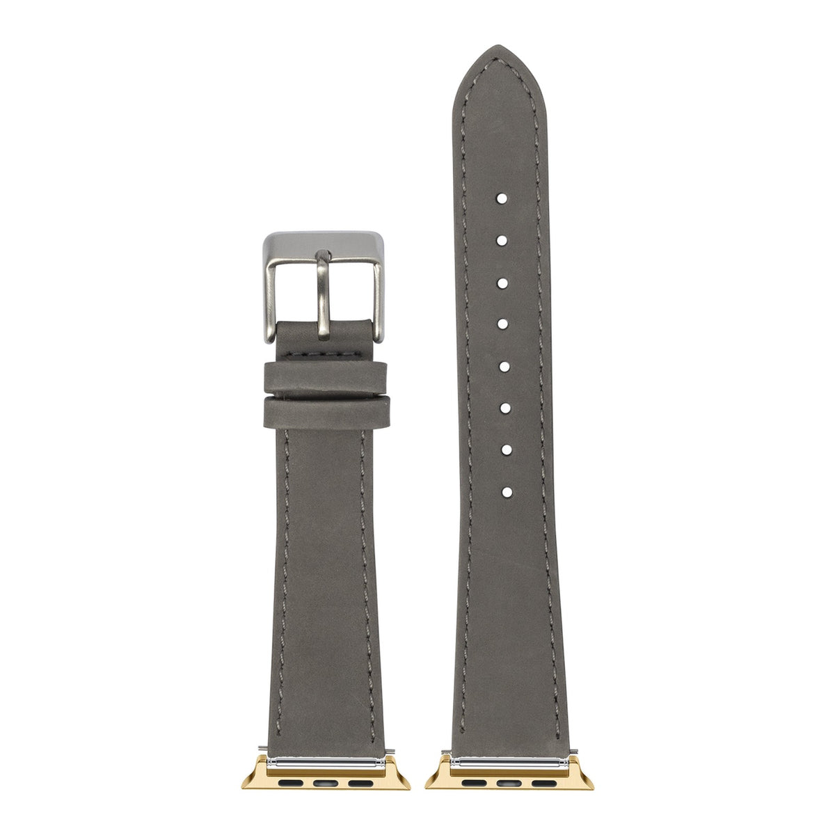 [Apple Watch] Nubuck Leather - Grey with Gold Apple Watch connecters