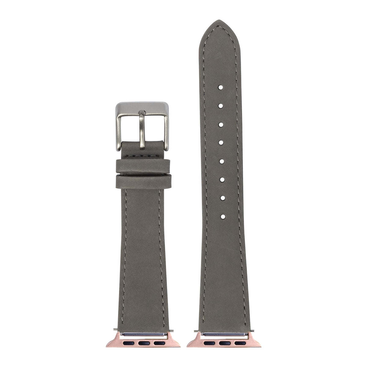 [Apple Watch] Nubuck Leather - Grey with Rose Gold Apple Watch connecters