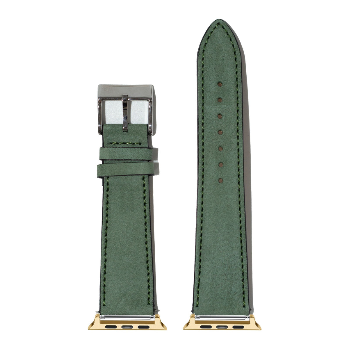 [Apple Watch] Nubuck Leather - Mint Green with Gold Apple Watch connecters