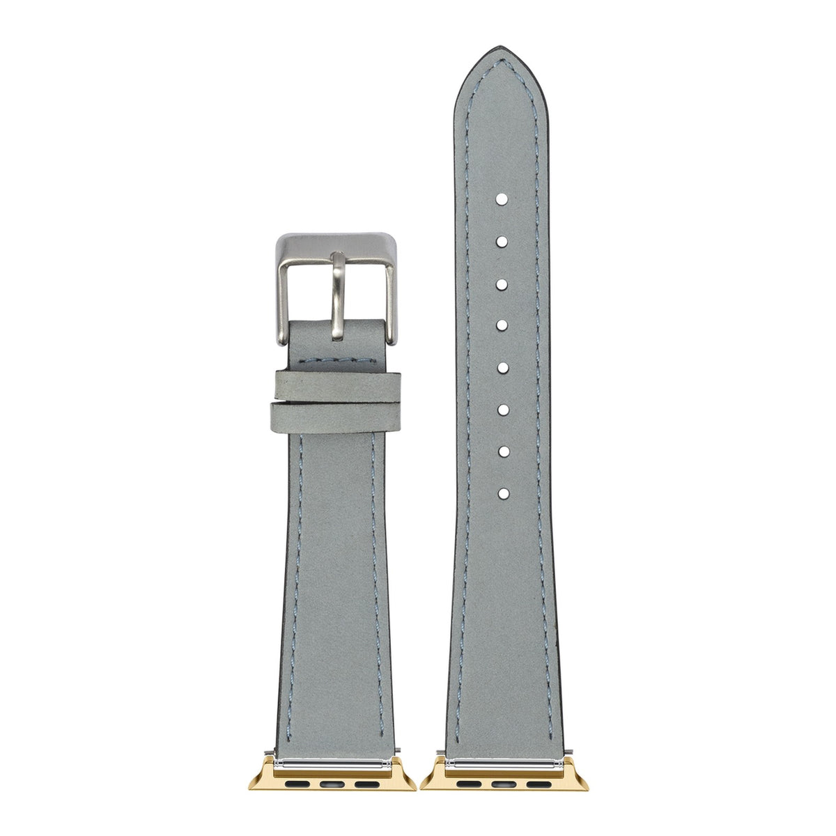 [Apple Watch] Nubuck Leather - Sky Blue with Gold Apple Watch connecters