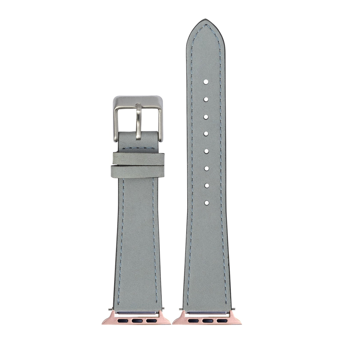 [Apple Watch] Nubuck Leather - Sky Blue with Rose Gold Apple Watch connecters