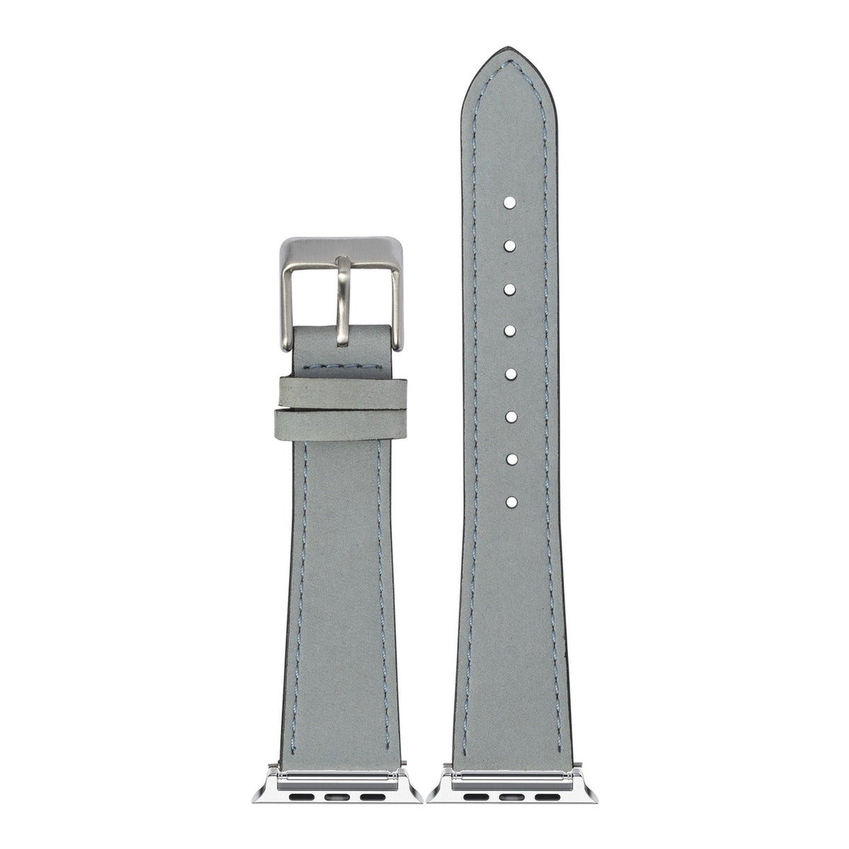 [Apple Watch] Nubuck Leather - Sky Blue with Silver Apple Watch connecters