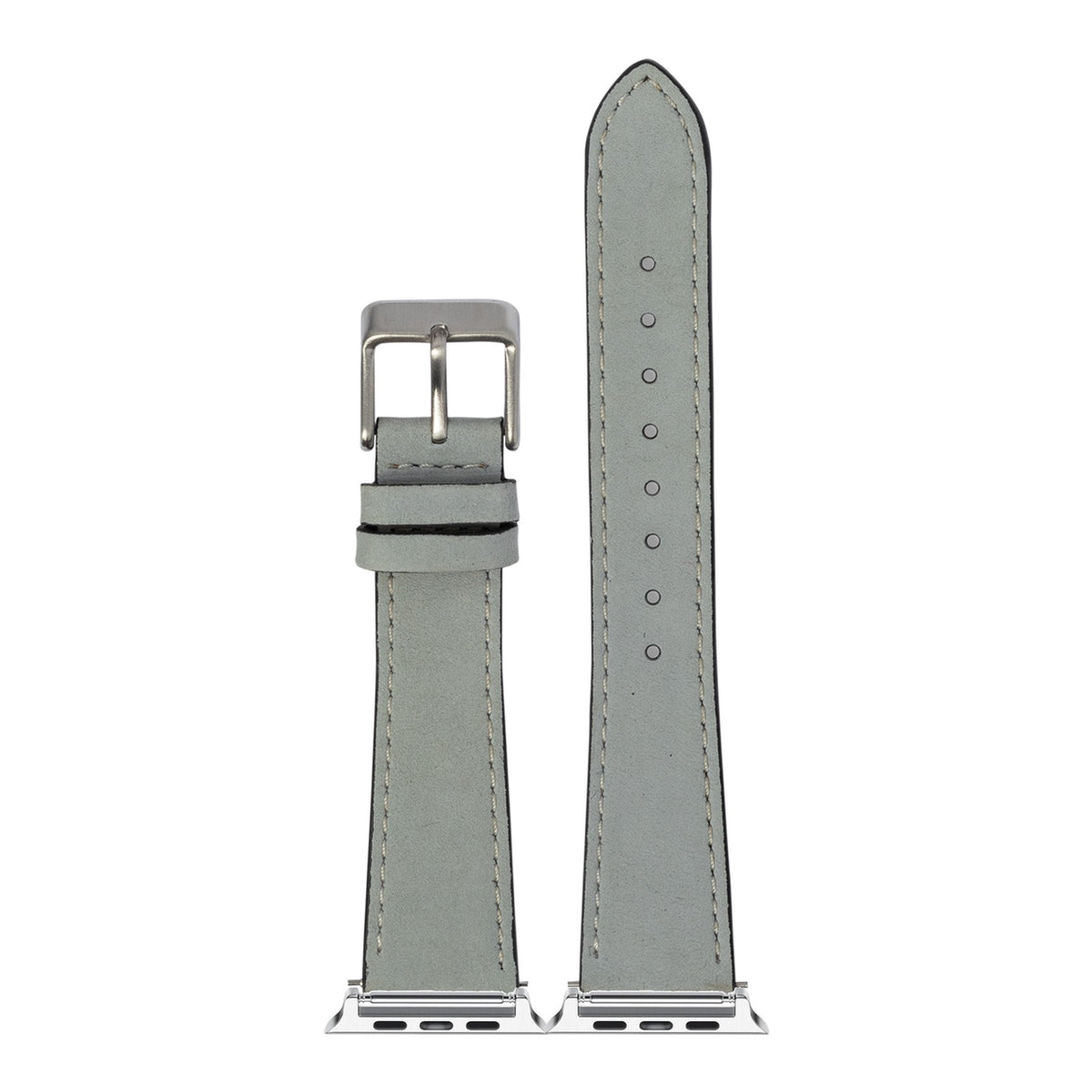 [Apple Watch] Nubuck Leather - Sky Blue | White Stitching with Silver Apple Watch connecters