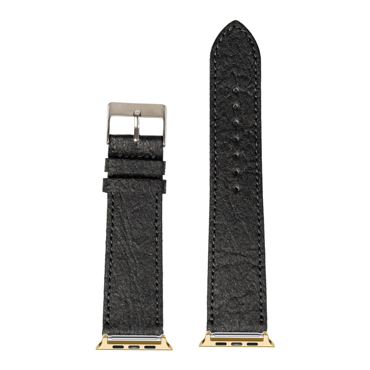 [Apple Watch] Pineapple Vegan Leather - Black with Gold Apple Watch connecters
