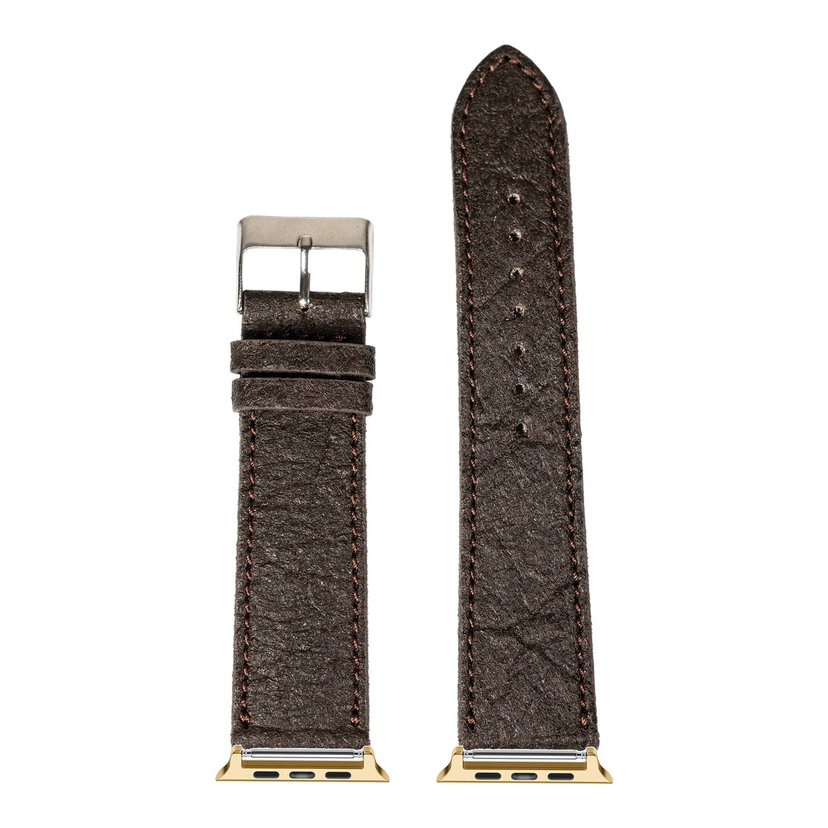 [Apple Watch] Pineapple Vegan Leather - Dark Brown with Gold Apple Watch connecters
