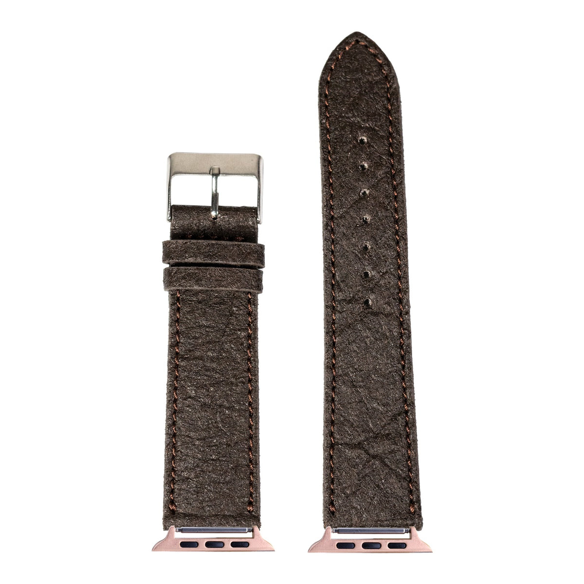 [Apple Watch] Pineapple Vegan Leather - Dark Brown with Rose Gold Apple Watch connecters