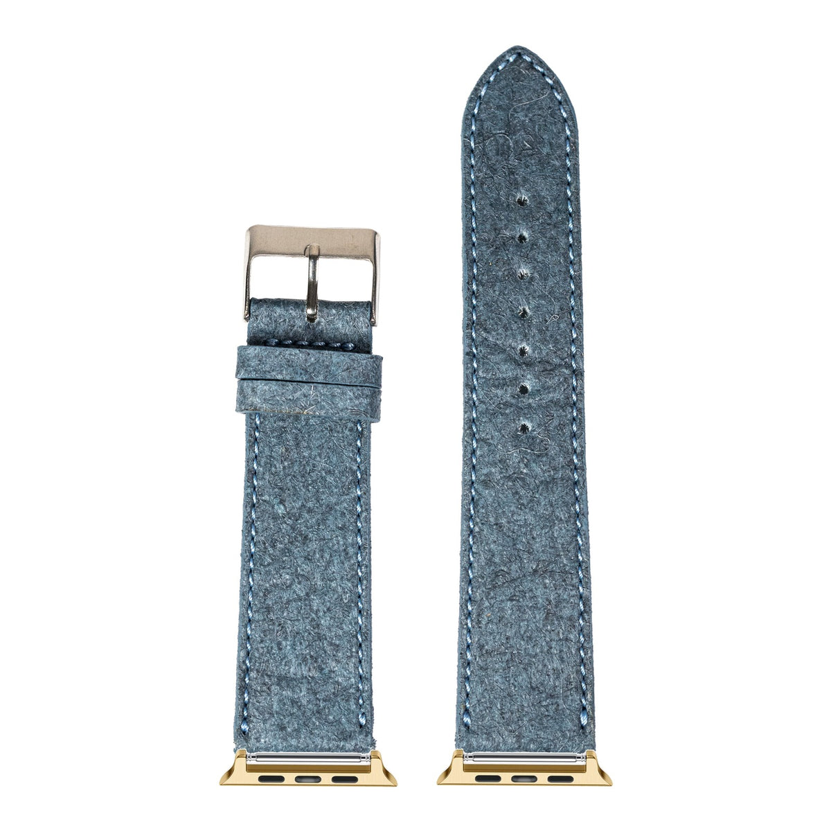 [Apple Watch] Pineapple Vegan Leather - Denim Blue with Gold Apple Watch connecters