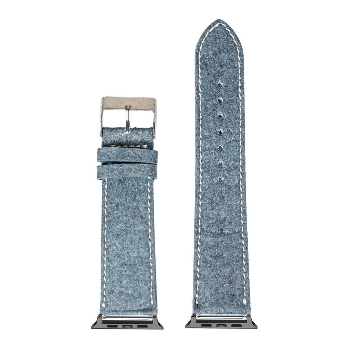 [Apple Watch] Pineapple Vegan Leather - Denim Blue | White Stitching with Black Apple Watch connecters