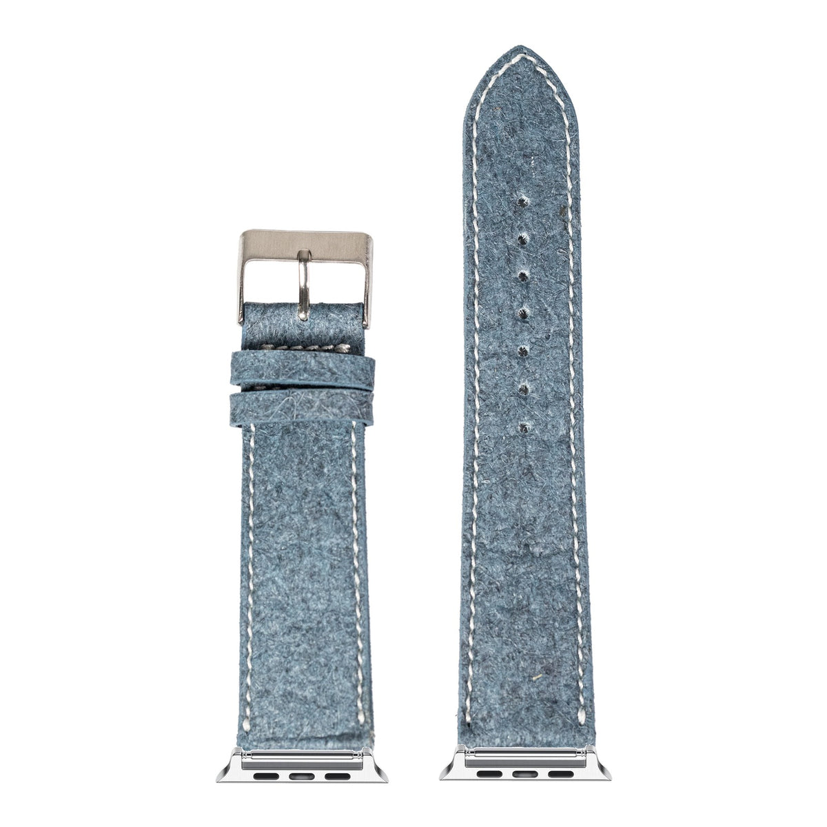 [Apple Watch] Pineapple Vegan Leather - Denim Blue | White Stitching with Silver Apple Watch connecters