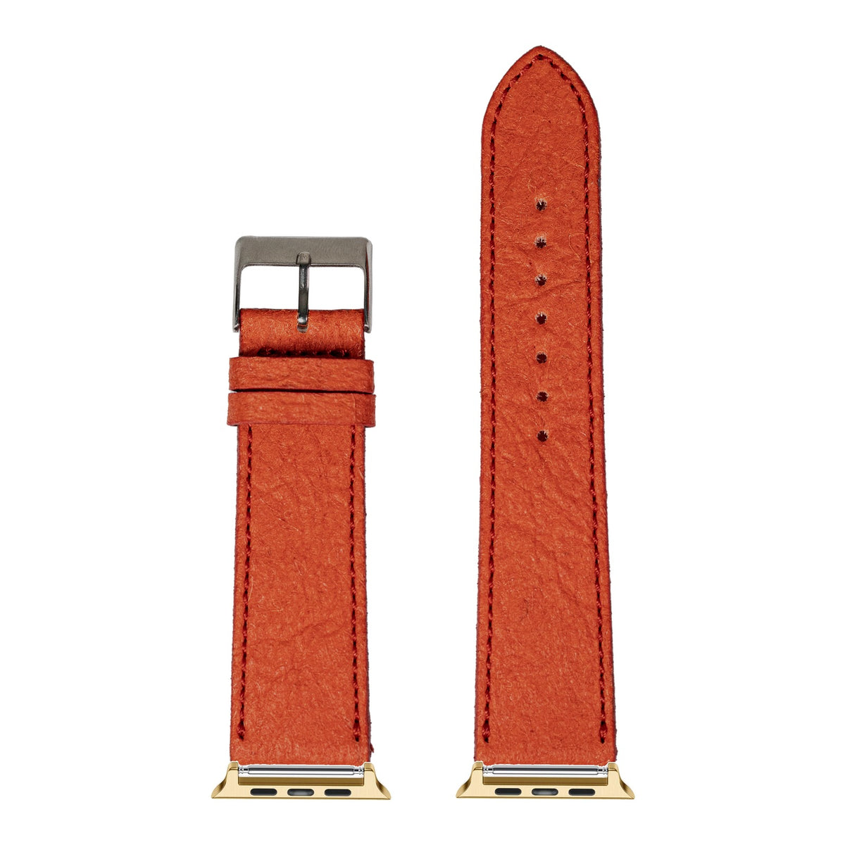 [Apple Watch] Pineapple Vegan Leather - Red with Gold Apple Watch connecters