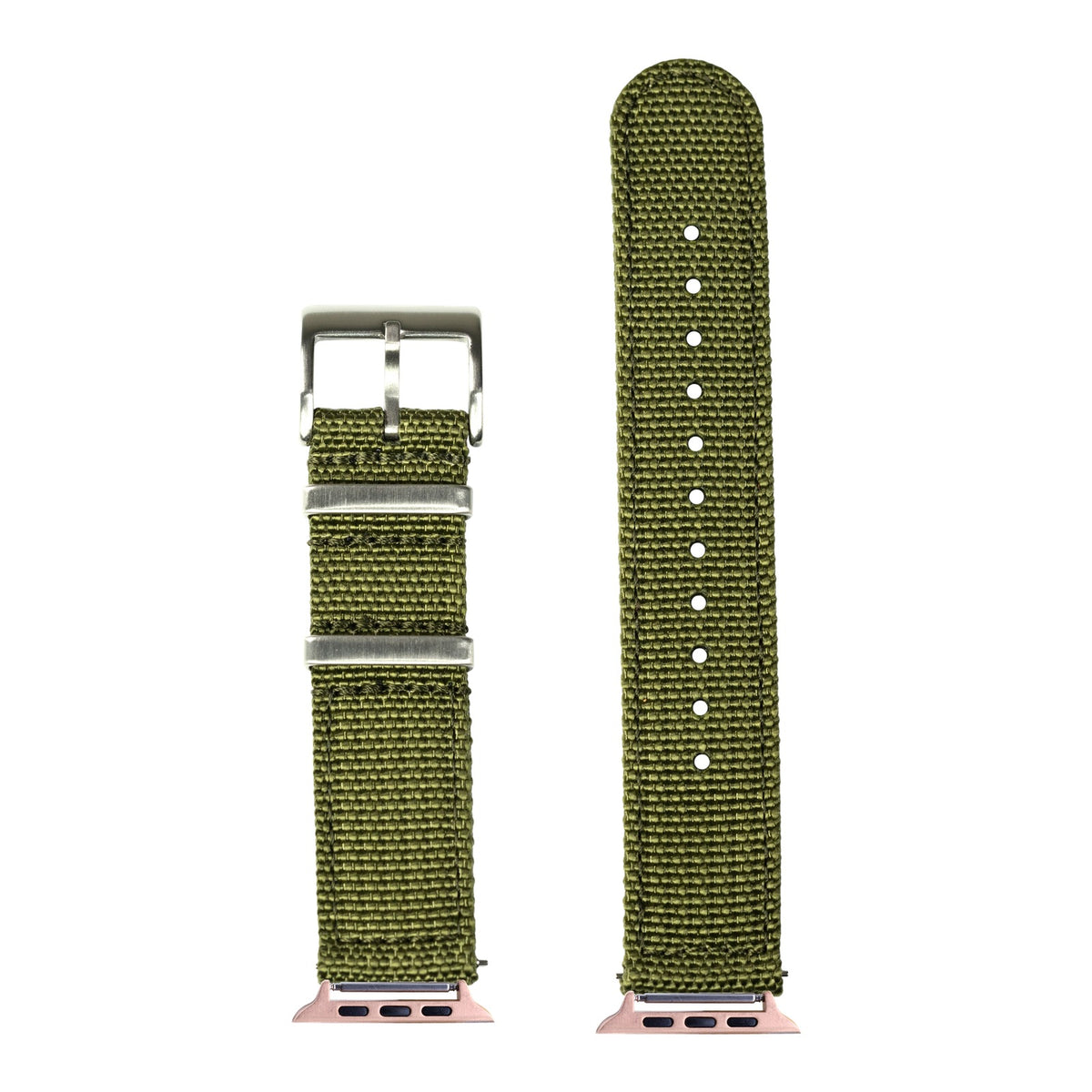 [Apple Watch] Alpha Militex - Army Green with Rose Gold Apple Watch connecters