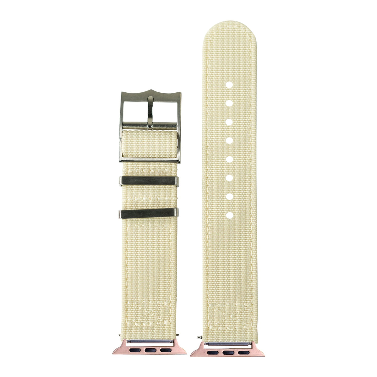 [Apple Watch] Alpha Militex - Beige with Rose Gold Apple Watch connecters