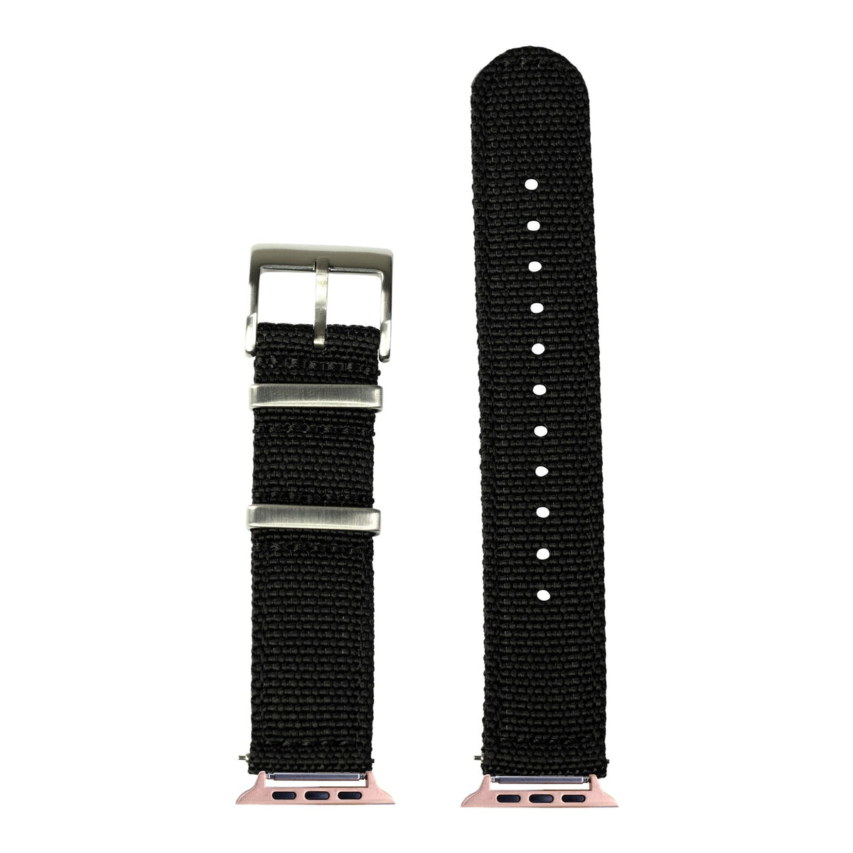 [Apple Watch] Alpha Militex - Black with Rose Gold Apple Watch connecters