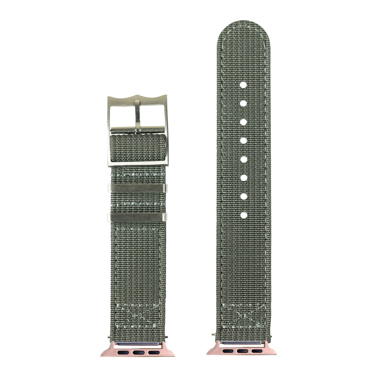[Apple Watch] Alpha Militex - Grey with Rose Gold Apple Watch connecters