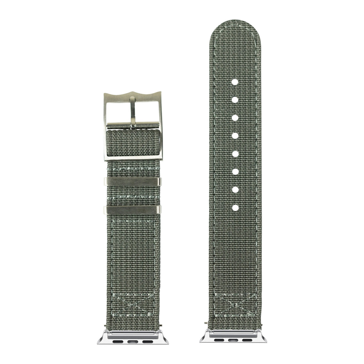 [Apple Watch] Alpha Militex - Grey with Silver Apple Watch connecters