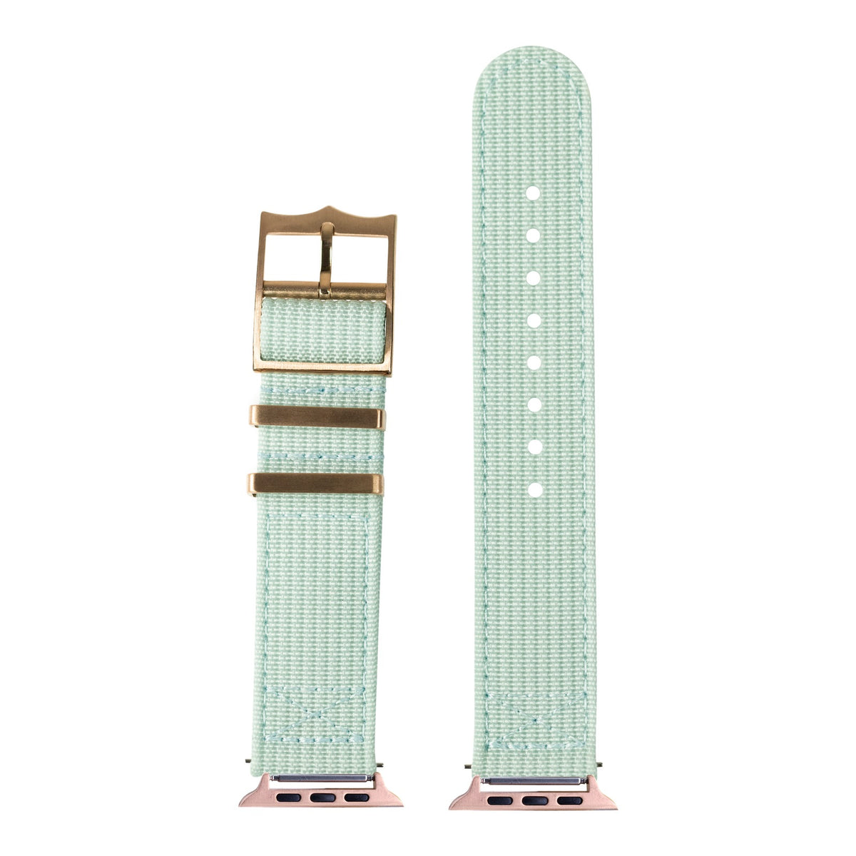 [Apple Watch] Alpha Militex - Light Blue with Rose Gold Apple Watch connecters