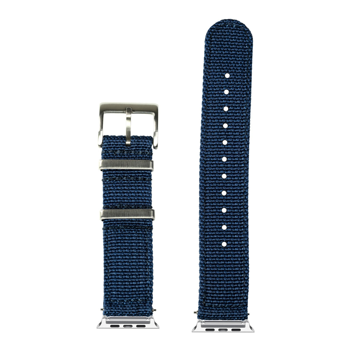 [Apple Watch] Alpha Militex - Navy Blue with Silver Apple Watch connecters